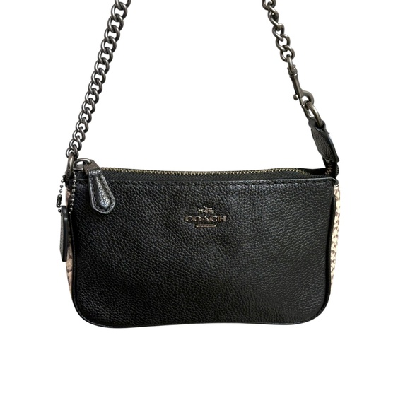Coach Nolita 19 mini bag purse Black With Faux Snakeskin 57932 - Picture 1 of 12